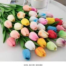3 Stücke künstliche Tulpenblumen Dekoration, Wohnaccessoires, Wohnzimmer & Schlafzimmer Ornamente - Farbverlaufspulver - Übersicht 10