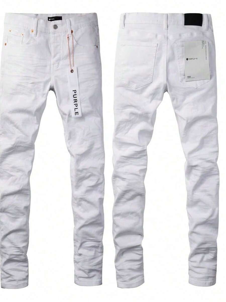 Designer Men Jeans American Streetwear Distressed Slim Fit Stretch Tapered Skinny High Fashion Stretchable Trousers Ripped Denim Pants For Men - 白色(K29 型號) - 查看 1