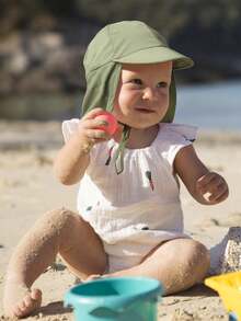 1件婴儿UPF 50+速干连帽防晒斗篷，轻便透气沙滩帽，适合户外游泳、徒步旅行和夏季活动 - 1PC - 查看 3