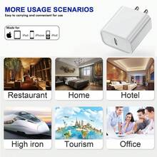 1个彩色USB-C充电器，兼容 17充电适配器，快速USB-C墙式电源适配器，兼容 16E/17/Air/Pro/Plus/Pro Max/15/14/13/12/11，兼容iPad Pro/Air - 彩色 - 查看 6