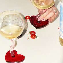 1pc Romantic Heart-Shaped Glass Wine Glass, Reusable Small Champagne Cup With Stem For Valentine's Day ,Dating Cold Drinks, Hand Wash Only - Ideal Engagement Gift, Champagne Glasses - Multicolor - View 9