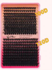 680PCS/1360PCS Lash Clusters With Spikes Wispy Eyelash Clusters Kit, D/DD Curl 0.31-0.63inch DIY Lash Clusters, Including T50/80D/100D/120D False Eyelash Clusters, Faux Mink Individual Lashes, Cat Eye Lashes, With Lash Glue, Tweezers, Brush, Suitable For Home DIY, Beginner-Friendly, Natural And Thick, Ideal For Dense And Exaggerated Makeup Styles, Lash Clusters Kit, Eyelash Clusters, Individual Eyelashes, Lashes, Fake Lashes, Perfect For Christmas, Halloween, New Year's, Beauty & Health, Festive Glam Beauty - 黑色 - 查看 10