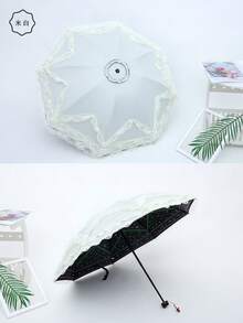 Lace Trim Parasol, Princess Lace Umbrella, UV Protection Folding Umbrella, Dual Use Sunshade, Suitable For Graduation Trip, Holiday, Outdoor Activities, Fashionable Black & Pink Lace, High-Quality Gift For Girls, Summer Travel Essential, Rainy Season & High UV Protection, Spring Summer Picks, Brides Maid Gifts, Room, Bedroom Decor, Bedroom Decor, Beach, Travel, For Men, For Women, Vacationcute Stuff,Mother's Day Gift,Bedroom Decor,Garden,Kitchen Decor,Summer,Beach,Travel Essentials,Room Decor,Squishy,Graduation,Outdoor,Garden,Travel Essentials,Portable Essentials,Beach Essentials,Graduation Season,Commencement,Graduation Ceremony,Graduation Gift,Graduation Present,Graduation Gift,Graduation Present,Congrats Grad,Congratulations Graduate,Valedictorian,Finish School,Graduation Party,Outdoor Essentials,Travel Portable,Hiking Essentials,Camping Essentials,Portable Tools,Summer Essentials ,Summer Portable - Black - View 4