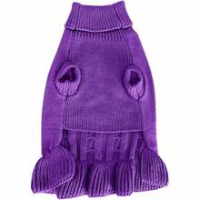 CHBORCHICEN Sueteres para perros pequeños sueter de punto para mascotas y gatos sudadera calida para perro ropa de invierno sueter para gatito S vestido rosado - Pequeño+Morado - Ver 6
