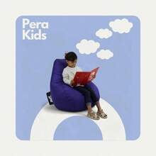 - Silln Pera para Nios Cmodo y moldeable Relleno de Perlas de Unicel Perfecto como rea Infantil 75x65 Resistente Acabado Tipo Nylon Color Fucsia - morado - Ver 4