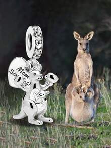 1pc Fashion Kangaroo Mother & Baby Beaded Pendant, Suitable For Women Bracelet, Bangle DIY Jewelry Making And Daily Accessories Decoration, Suitable For Girls Wearing - Kangaroo Mother and Baby - View 7