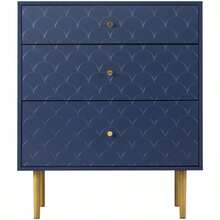 Chest Of Drawers With 3 Drawers, Sideboard/Highboard For Bedrooms And All Living Spaces, Navy Blue - H89/W75/D40 Cm - Navy Blue - View 11