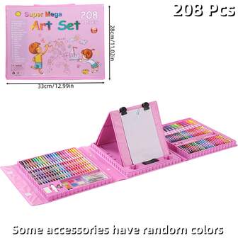1 set med 42/208 färgpennor, presentask med målarpenslar, tvättbara färgpennor, perfekt present till unga konstnärer, klotterleksaker med penslar, lämplig för alla målningsscenarier för att släppa lös din konstnärliga talang