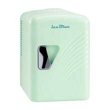 PZW Iceblue Skincare Nevera mini refrigerador retro de 4 l/6 latas para recámara refrigerador de 110 V CA/12 V CC y calentador para coche oficina y recámara nevera de cosméticos para regalos verde2537 - Verde - Ver 2