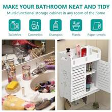 Over-the-Toilet StorageGAESHOW Armario de baño Pared clóset de Almacenamiento sobre el Inodoro Gabinete para Baño clóset de baño montado en la Pared para baño Sala de Estar Cuarto de Lavado y Cocina Blanco - blanco - Ver 4