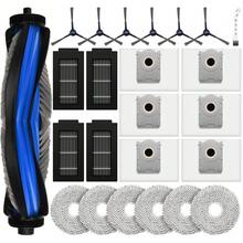 适用于 Ecovac S Deebot T50 Pro Omni / T50 Pro Omni Gen2 / T50 Omni 扫地机器人的 24 件套替换零件包，包括 1 个主刷、6 个尘袋、4 个滤网、6 个边刷、6 个拖布和 1 个清洁工具。 - 彩色 - 查看 2