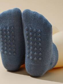 5 Pairs Baby Anti-Slip Solid Color Indoor Toddler Ankle Socks, Spring/Summer - Multicolor - View 5