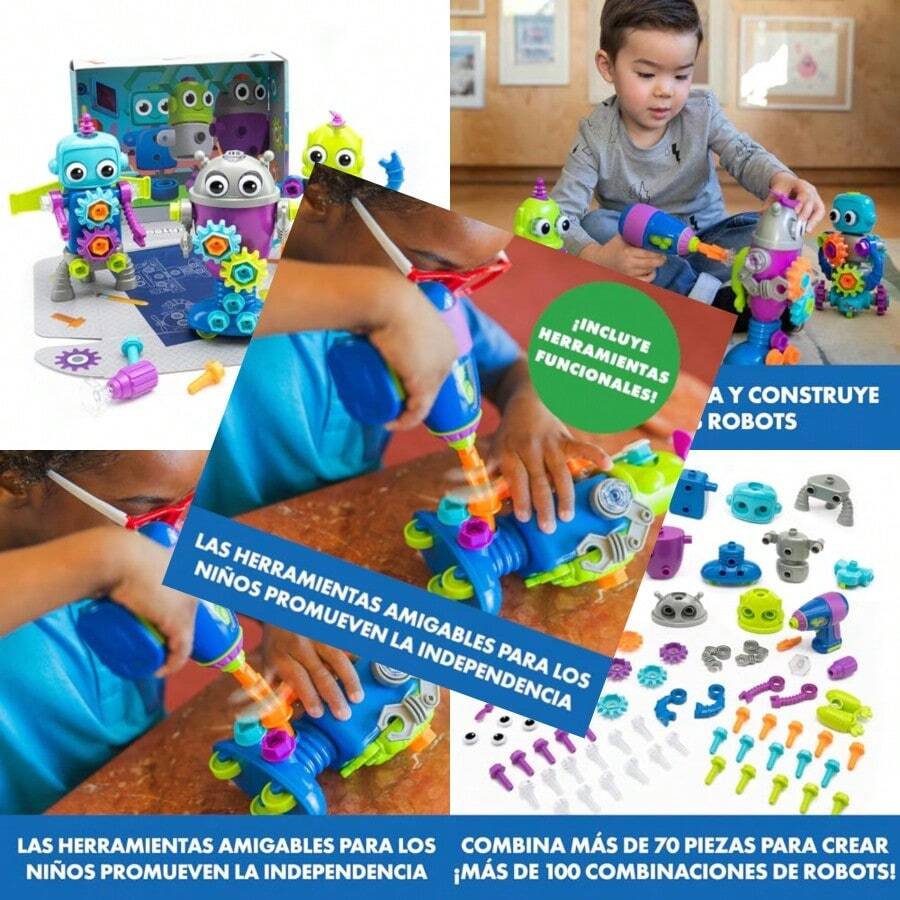 Learning Resources Educational Insights Design Drill Robot Workshop - Juguetes Educativos para Nios Juguetes Stem Robots para NiosConveniente y duradero, para niños - Multicolor - Ver 1