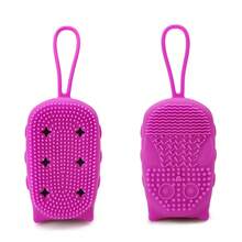 Cepillo de Baño de Silicona para Niños y Adultos con Esponja, Cuerda para Colgar, Cepillo de Baño de Doble Cara, Cepillo de Baño para Bebés - Búho rosa - Ver 1