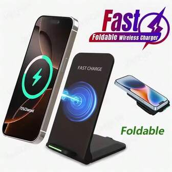 15W Wireless Charger Stand Pad Compatible With Iphone 15 14 13 12 11 Pro XR 8 X XS Max Induction Fast Charging Dock Station