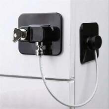 1pc/2pcs/3pcs High-Security Safety Lock, Multi-Functional Cabinet/Door/Window/Refrigerator Lock - Black - View 3
