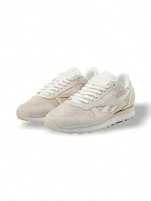 Reebok Giày thể thao unisex dòng da cổ điển, thoáng khí, đa năng, phù hợp đi học, thể thao hàng ngày, nhẹ, dễ giặt, màu trắng ngà 100209483 - trắng đục - Xem 2