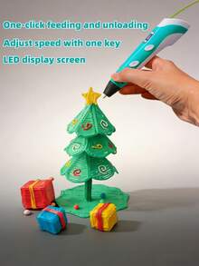 1pc 3D Drawing Printing Pen, Compatible With PLA Filament, Colorful Christmas/Birthday Gift, Create Various Models Including Coloring Books, Develop Thinking And Hands-On Abilities - Multicolor - View 5