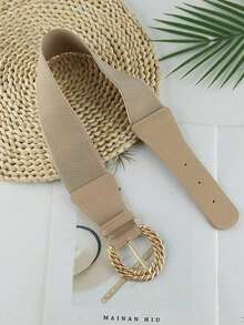 1pc Women's Elegant Versatile Waist Belt, Suitable For Dresses, Suits, Shirts, Vintage Style, Elastic Waistband Decoration Summer, School Fall,Applicable For Autumn And Winter, Christmas, Carnival Day, Valentine's Day, And The New Year. - 黑色 - 查看 5