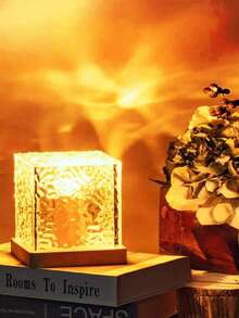 1pc 16-Color LED Northern Lights Wave Crystal Lamp, Remote & Touch Control, Home Decor Ambient Night Light, Suitable For Bedroom, Meditation Room, Party Decoration - Crystal Plastic Shell - Multicolor - View 1