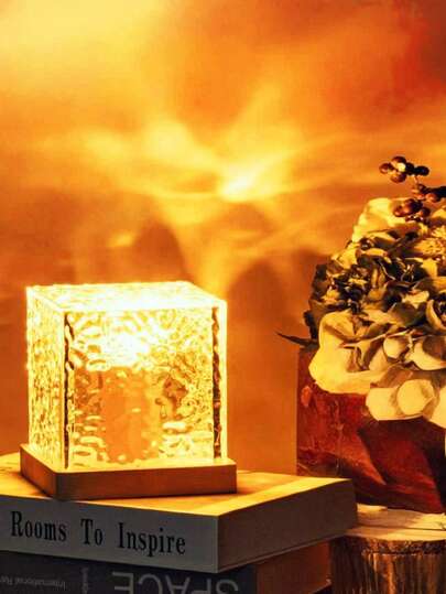 1个16色LED北极光波浪水晶灯，遥控和触摸控制，家居装饰氛围夜灯，适用于卧室、冥想室、派对装饰 - 水晶塑料外壳