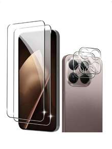 4pcs Tempered Glass Screen Protector + Camera Lens Protector For Xiaomi 15T/15T Pro, High Definition 3D, Anti-Scratch, Anti-Fall, Applicable To 15T Black Silk Screen Camera Protector, 2pcs Screen Protector Screen Protection Essentials, Applicable To Daily Shield, Office, Home Daily Shield Office Home Phone Screen Protector Phone Accessories Waterproof Shockproof Scratch Resistant