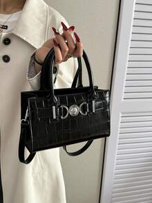 Fashionable Minimalist Handbag, Versatile Women's Bag With High-End Feel, Luxury Small Square Bag, Shoulder Bag, Unique Design - Black - View 3