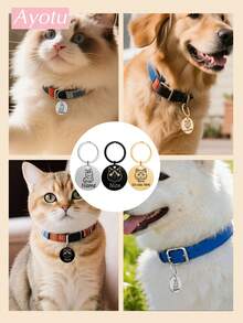 Ayotu Customized Cat Portrait ID Tag - Laser Engraved, Fade-Resistant, Pet Anti-Lost Tag, Customizable Name And Phone Number, Compatible With Custom Cat Collars, Anniversary/Birthday/Christmas Personalized Pet Gift - The Perfect Gift For Your Furry Friend - Multicolor - View 5