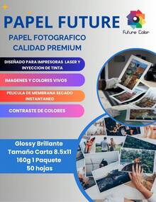 Papel Fotográfico Premium Glossy 8.5*11 Carta 160gr 50 Hojas - Blanco - Ver 1