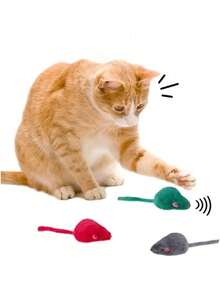 1pc/2pcs/4pcs/8pcs/12pcs Colorful Mouse & Cat Interactive Self-Entertainment Toys, Random Color, Pet Accessories, Pet Toys - Multicolor - View 5