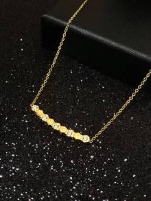 1件925纯银蜂窝密镶项链，精致优雅的女士项链，精美首饰，适合派对、约会和日常佩戴，生日礼物、妈妈礼物、圣诞礼物。 - 蜂巢隔鑽項鍊 - 查看 2