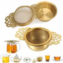2pcs Stainless Steel Tea Leaf Strainer, With Petal-Shaped Handle, Tea Leaf Separator - Multicolor - View 2