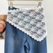 1/2pcs New Layered Mini Skirt With Mesh Lining & Lace Trim Underskirt