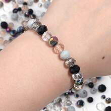 1pack Random Color Glass Bead For Women For DIY Jewelry Making - Black and White - View 7