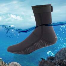 1 Pair Water Sports 3mm Neoprene Anti-Slip Men Women Beach Surfing Socks,Surfing Diving Snorkeling Socks Beach Stuff, Beach Essentials, Beach Accessories, Pool Float - Black - View 1