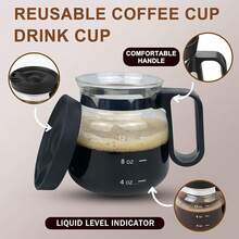 Taza de café de 16 oz, mini taza de café, con tapa a prueba de derrames, taza de vidrio resistente al calor, gran capacidad, regalo ideal para amantes del café (1 pieza) - 1 pieza - Ver 5