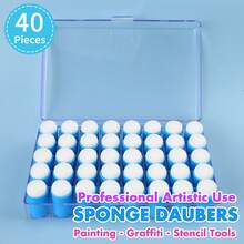 40 Pieces Sponge Daubers With Storage Case - Applicator For Stenciling, Sponging, And Detailed Effects - Multicolor - View 9