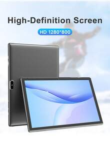 Coopers Android 15 Tablet, 10.1 Inch WIFI Tablet PC, 3GB RAM, 32GB ROM, Support 1TB Expandable, Quad-Core, 2.4G+5G WiFi, Dual Band WiFi6, HD IPS Screen, 2MP + 5MP Dual Camera, 1280 * 800 IPS HD Touch Screen, 6000mAh Battery, Support Widevine L1(No Adapter) ﻿ - Grey - View 7