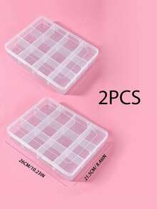 12-Compartment Transparent Plastic Storage Box With Cover, Girls Hair Accessories Organizer, Hair Clips And Elastic Bands Holder, Jewelry And Small Decorations Container - Multicolor - View 7