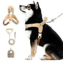 New 3 PiecesDog Outdoor Travel Set, Includes Soft Handle Leash, 4ft Leash, Dog Backpack, Breathable Padded Dog Harness, Adjustable For Training And Daily Walking - Multicolor - View 8
