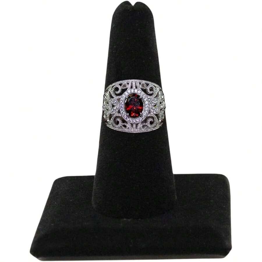 Caja negra para exhibir anillos de joyería de 2.12x2.12x2.37 pulgadas con base cuadrada - Organizador de soporte para anillos para vender o uso personal - Soportes de exhibición para anillos - Multicolor 762 - Ver 1