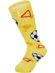 Calcetines para niños hasta la rodilla, uniformes deportivos, calcetines de fútbol, calcetines de tubo para niños y niñas - 1 paquete Z Soccer Amarillo - Ver 1