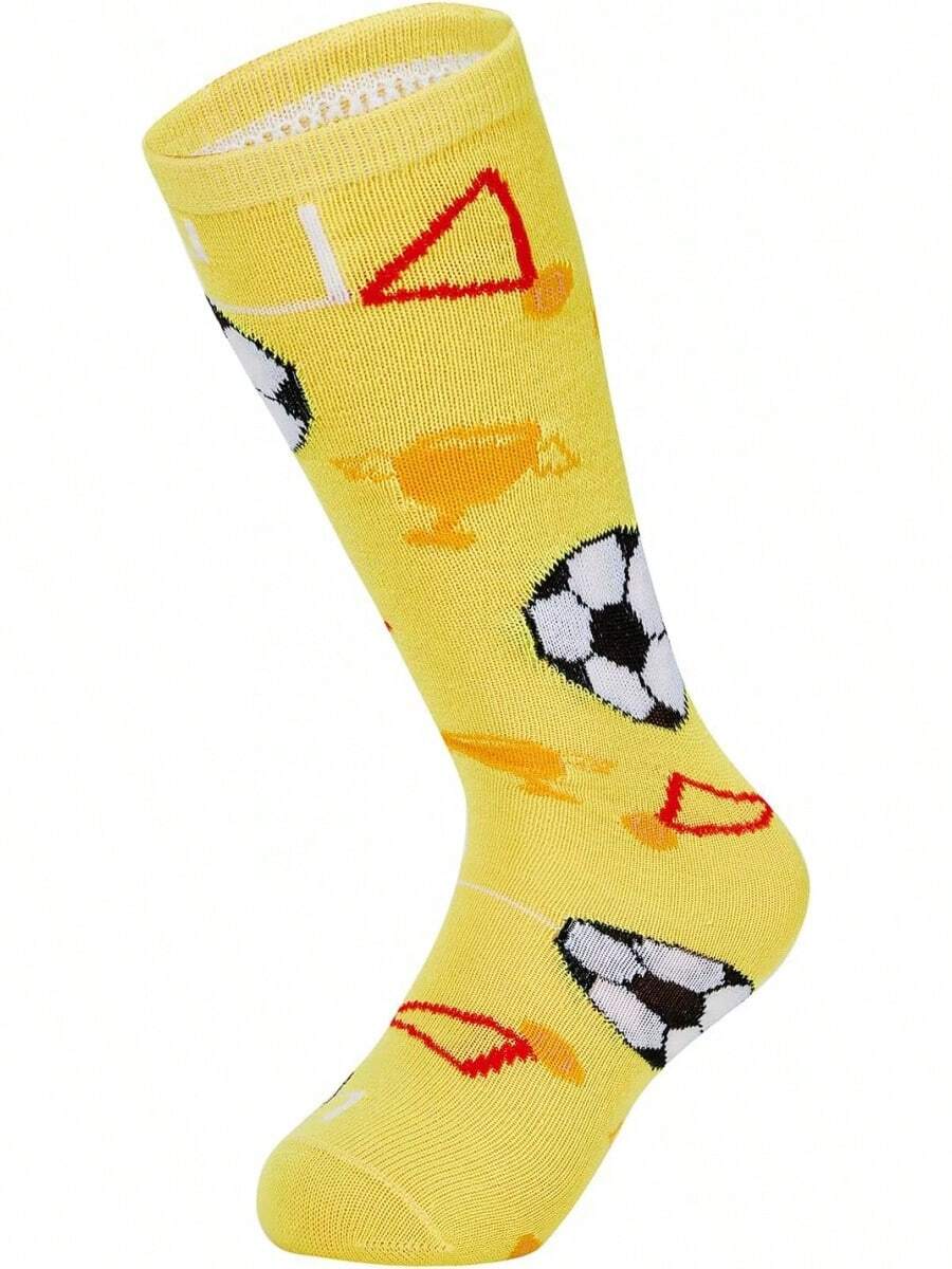 Calcetines para niños hasta la rodilla, uniformes deportivos, calcetines de fútbol, calcetines de tubo para niños y niñas - 1 paquete Z Soccer Amarillo - Ver 1