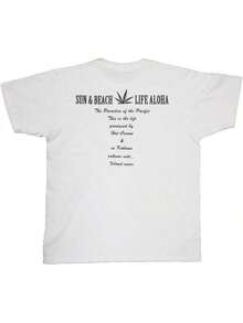 [Inco Com] One-Piece T-Shirt With Life Aloha Pattern On The Back - 白色 - 查看 12