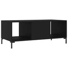 Mesa de centro vidaXL preta, 102x50x40 cm, em madeira. - Preto - Ver 8