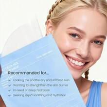 Hydro Cera-Nol Real Deep Mask, Overnight Hydrogel Mask | Hydrating, Pore Tightening, Firming, Redness Reducing, Quick Soothing | Serum Solidified Mask, Super Moisturizing | Fades Wrinkles, Brightens Skin, Antioxidant | Morning Rescue, Sensitive Skin Friendly | Korean Skincare, Gifts For Women |1.19oz(34g)X4ea - 藍色(1盒) - 查看 4