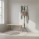 Ecommerc3 MOBLEKIT | Free-Standing And Expandable Clothes Racks In Metal And Wood, Clothing With Adjustable Options, With Wheels Or Shelves, Organizers For Bedroom, Entryway And Home - Coat Rack 175x42 cm Black - View 2