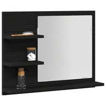 Specchio da bagno vidaXL effetto rovere nero 60x10,5x45 cm Materiale a base di legno - nero - Visualizzare 1