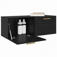 Armario de pared vidaXL, aspecto roble negro, 100 x 36,5 x 35 cm - Negro - Ver 1