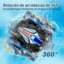 Coche de control remoto de juguete anfibio para niños, juguete interactivo entre padres e hijos. Regalos de Navidad Regalos de cumpleaños - Azul - Ver 4